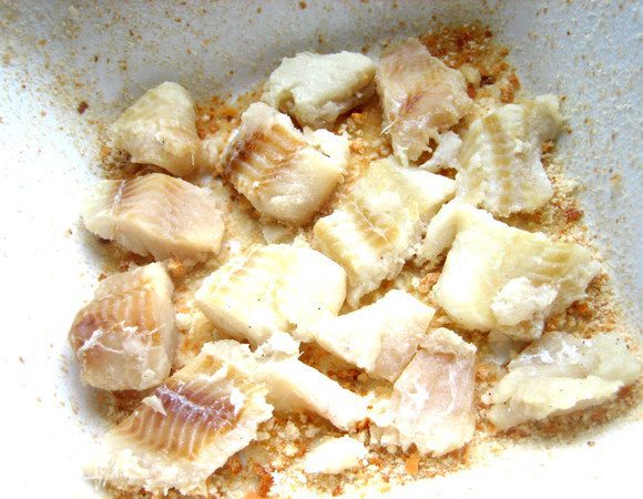 Кусочки рыбы...