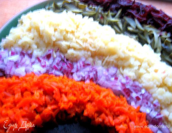 Слои можно чередовать по-своему... и дугой не обязательно, можно по диагонали просто выложить)))