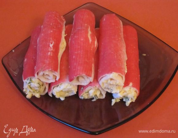 Так подготовить все крабовые палочки.