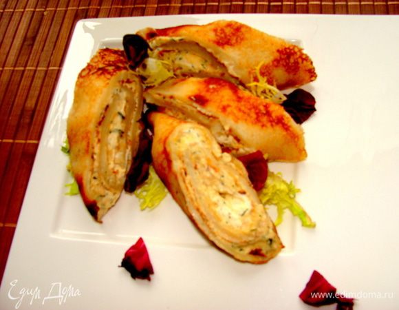 Свернуть трубочкой и порезать.