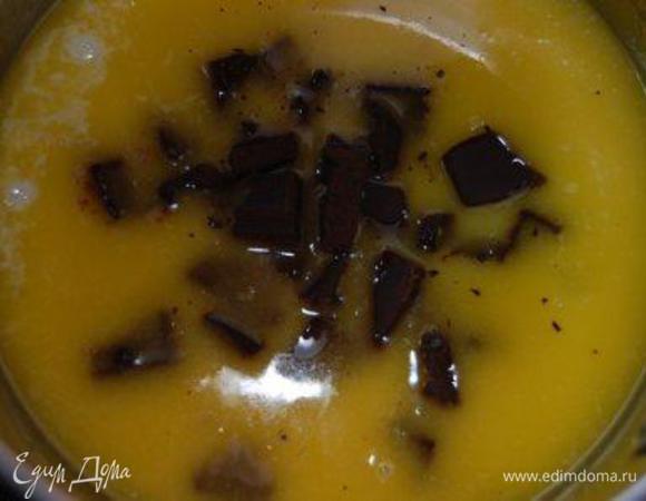 ДЛЯ ШОКОЛАДНОГО БИСКВИТА: 
Масло растопить в сотейнике + сахар + молоко + шоколад (предварительно порубить на кусочки).