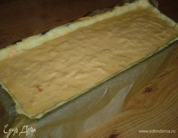  а сверху выливаем горячий пудинговый крем и отправляем в духовку на 10 минут при температуре 160 гр.