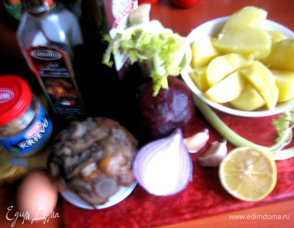 Продукты. Свеклу предварительно отварить. 