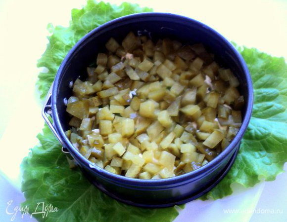 3 слой – маринованный огурец.