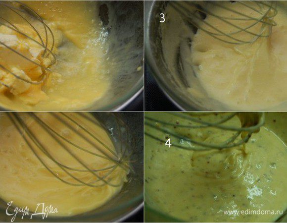 Для соуса: установить тарелку на водяную баню таким образом, чтобы она не соприкасалась с водой. В тарелке соединить желтки, ледяную воду и сливочное масло. Берем венчик и не останавливаясь тихонечко взбиваем массу около 5 минут. Огонь минимальный.  Затем плиту выключаем, но не снимая тарелки с водяной бани взбиваем соус еще 3 минуты. Масса загустеет и будет очень горячей. Снять с водяной бани, добавить лимонный сок, соль,перец, измельченные каперсы и горчицу.
