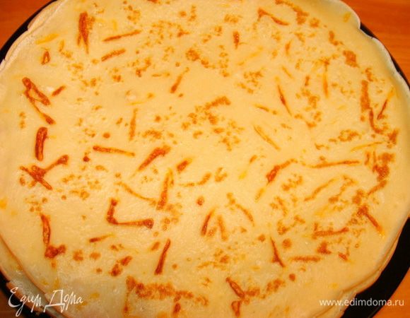 Смешать все, пожарить тонкие блинчики (4 штуки).