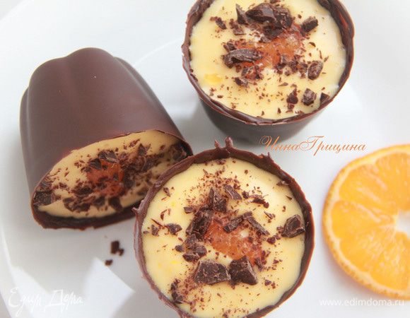 Дать муссу застыть - убрать стаканчики в холодильник на пару часов. Всё, мусс из клементинов в шоко-стаканчике готов!!! Наслаждайтесь!!!