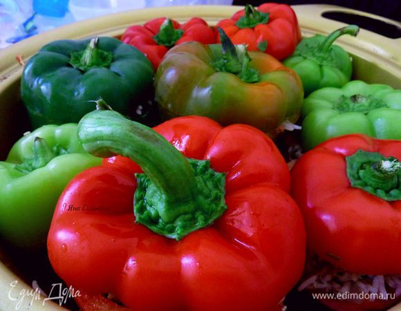 Накрыть перцы шляпками и варить на среднем огне под крышкой 45 минут.
