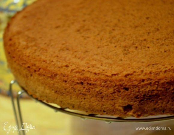 Готовый бисквит должен охладиться 10-15 минут в форме, потом его надо достать и оставить на решетке стоять. У меня он отдыхал ровно сутки - и это ему явно пошло на пользу! Всем советую делать так!