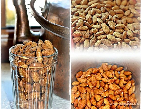 Стакан миндаля хорошо промыть.
