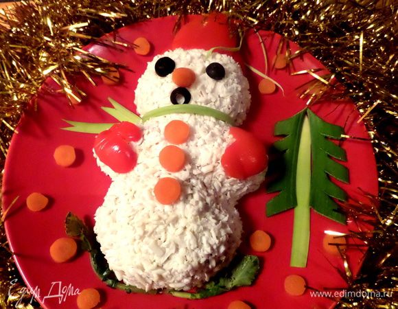 Вот такое простое оформление оживит новогодний стол)))