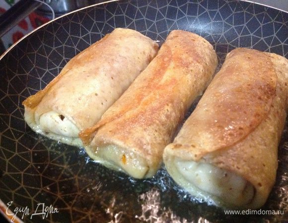 Обжарить во фритюре или просто в большом количестве масла.