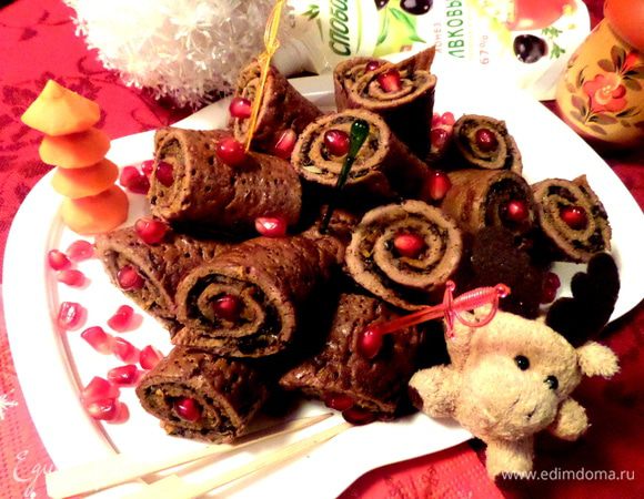 В тёплом виде можно подать такой блинчик-трубочку как основное блюдо,а в холодном-отличная закуска!