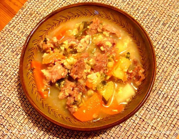 Получается очень своеобразный вкусный суп! Мы его всегда ждем с нетерпением))) Очень рекомендую!