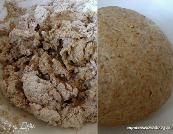 Заместить тесто. Хорошо вымесить его до гладкого состояния на рабочей поверхности.
