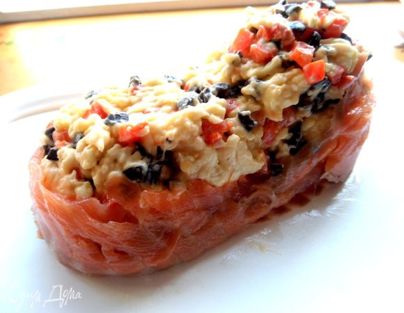 Сначала окутываем низ башмака рыбкой.