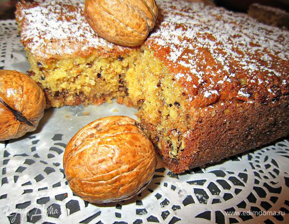 Нарежьте пирог на кусочки и наслаждайтесь ореховым вкусом!!! Приятного аппетита! 