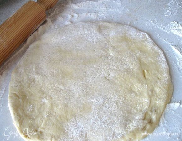 Раскатать в виде 2 кругов. 

