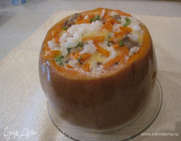 Ставим в духовку на 30 минут. Если у вас тыква большая то дольше.
Приятного аппетита!