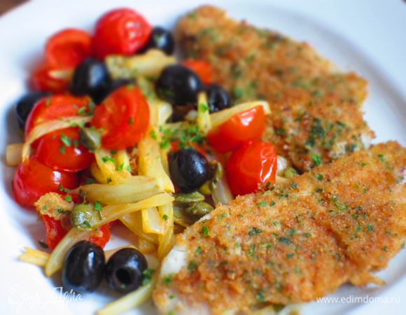 Выложить рыбу к овощам,влить горячий бульон и готовить 3-4 минуты. Присыпать петрушкой и подавать. Приятного аппетита:)