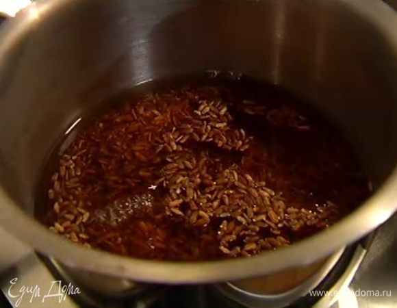 Рис отварить согласно инструкции на упаковке.