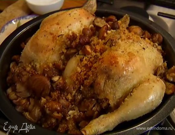 Запекать цыплят в разогретой духовке 40 минут.