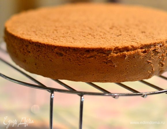 Готовый бисквит остудить на решетке.