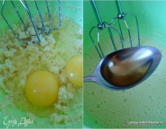 Для печенья: Вообще печенье можно просто купить и не мучится с выпечкой. Я просто люблю домашнее печенье, по этому, решила приготовить. Масло взбить с сахаром до пышной массы, добавить яйца, миндальный ликер и ещё раз взбить. 