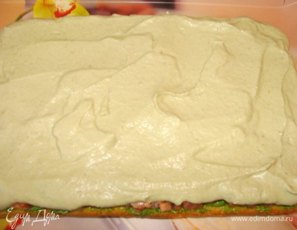 Дальше слой крема с маскарпоне.