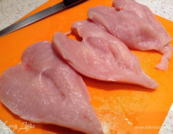 Разрезать, не дорезая до конца.