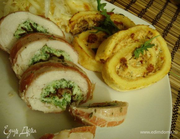 Я подавала с  великолепным куриным рулетом от Sенечки ! Всем рекомендую!  Приятного аппетита! 