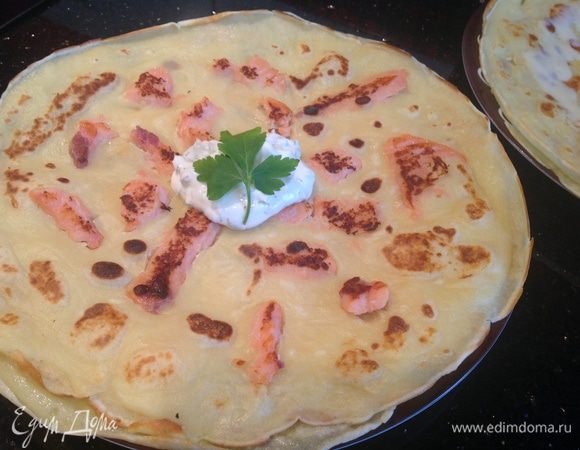 Блины с припеком из рыбки подавайте с соусом...