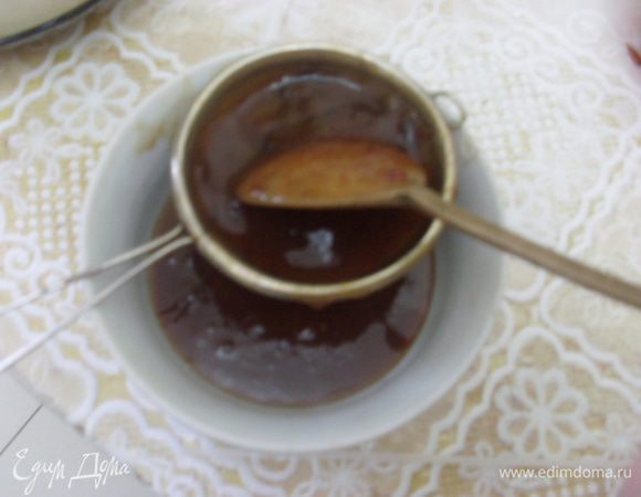 Отцедить сироп через сито с довольно крупными ячейками. Охладить и подавать к гречневым блинам.