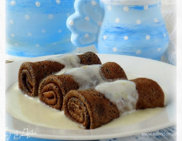  Блины подавать политые соусом. 