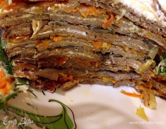 За фото разреза,прошу прощения,делала в гостях,и впопыхах!)
Торт получился очень нежным,сочным и пропитанным!:)