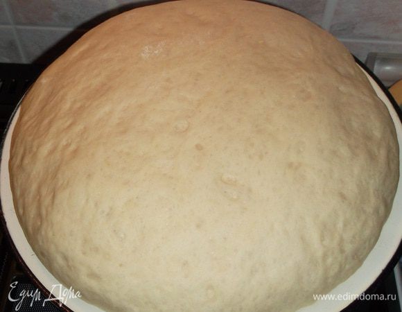 Тесто убрать в теплое место на 2 часа. Мое увеличилось почти в 3 раза.