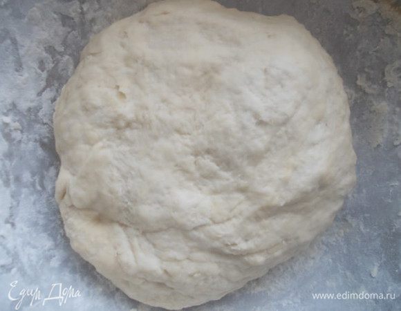 Замесить тесто,накрыть полотенцем и поставить в теплое место подходить.