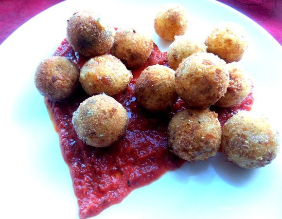 И выложим сверху тёплые шарики!