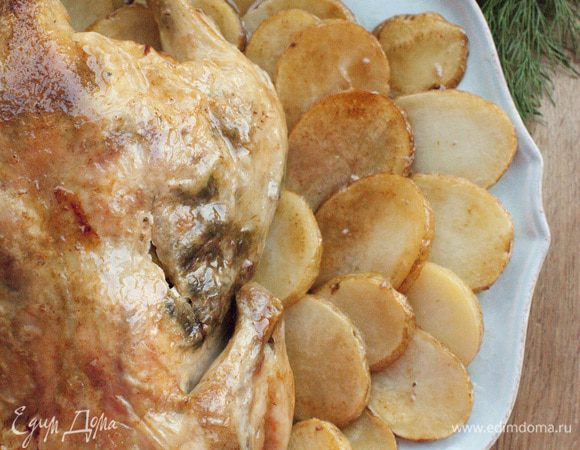 Запекать в разогретой духовке около часа.