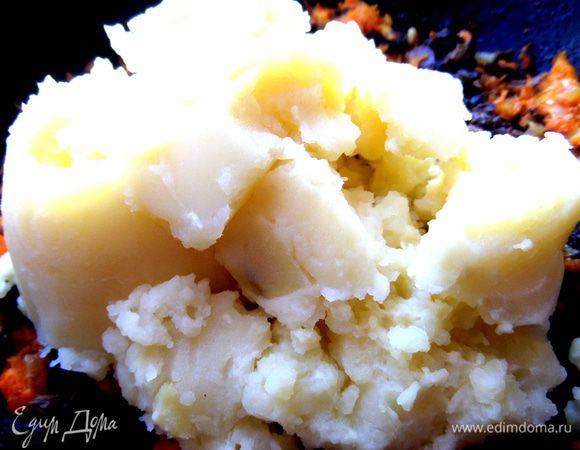 Пюре у меня было сделано заранее. 