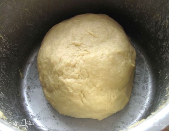 Тесто должно быть без комков, эластичным, однородным. У меня вымешивание  заняло 35 минут. Дать подняться в теплом месте  в течение 1 часа.