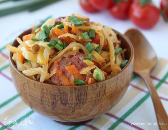 Посыпать зеленью и поужинать пока горяченькое!