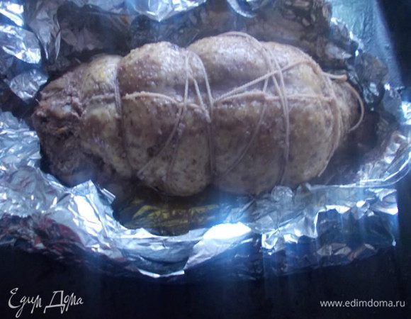 Затем развернуть,добавить 220С и допечь ещё 20-30 минут, пока не образуется корочка.