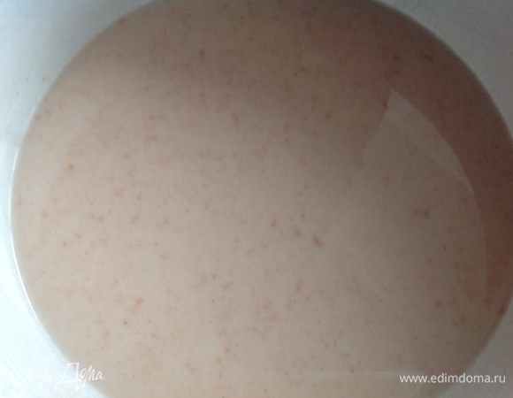 Растворить дрожи в теплой воде, добавить сахар, дать постоять 10 минут. Муку просеять, добавить к раствору дрожжей щепотку соли и 1 стакан муки, поставить в теплое место на 1 час.