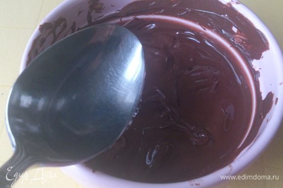 Шоколад разломать на кусочки и растопить на водяной бане, добавив ром.
