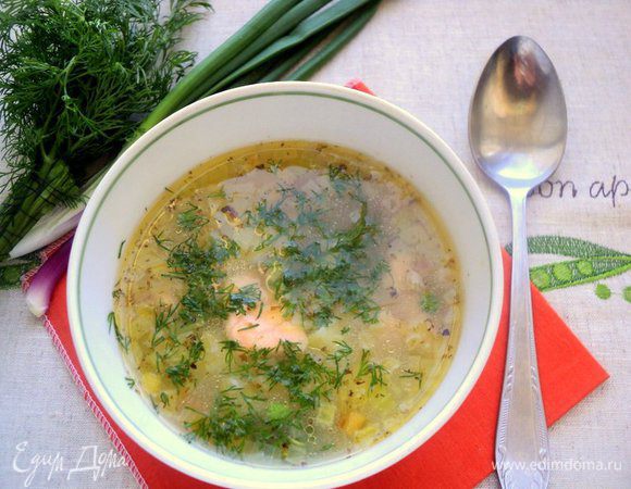 При подаче посыпать суп мелко нарезанным укропом. Приятного аппетита!