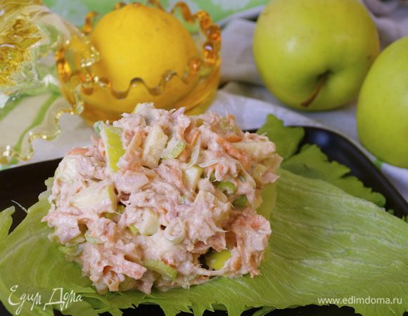 И подавать на листьях зеленого салата! Очень вкусно!...