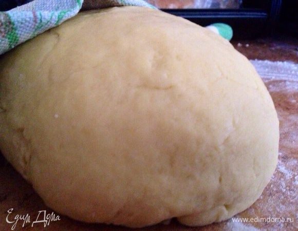Постепенно добавить муку и замесить мягкое тесто. Оно не должно быть крутым!!!!
Накрыть полотенцем и оставить минут на 10, отдохнуть.  
