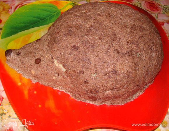 Слой ананаса покрываем оставшимся слоем шоколадной картошки. Придаем окончательную форму тела ежика.