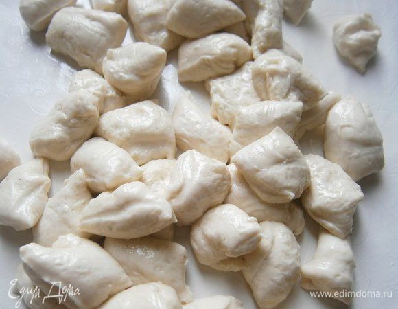 Разрезать её на  маленькие кусочки.